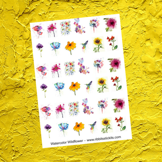 Ribbits Stickits - Watercolor Flowers Waterslide Decals