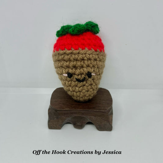 Off the Hook - Crochet Chocolate Covered Strawberry Cat Toy