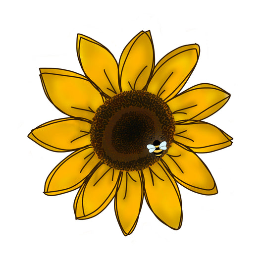 Sunflower & Bee Sticker