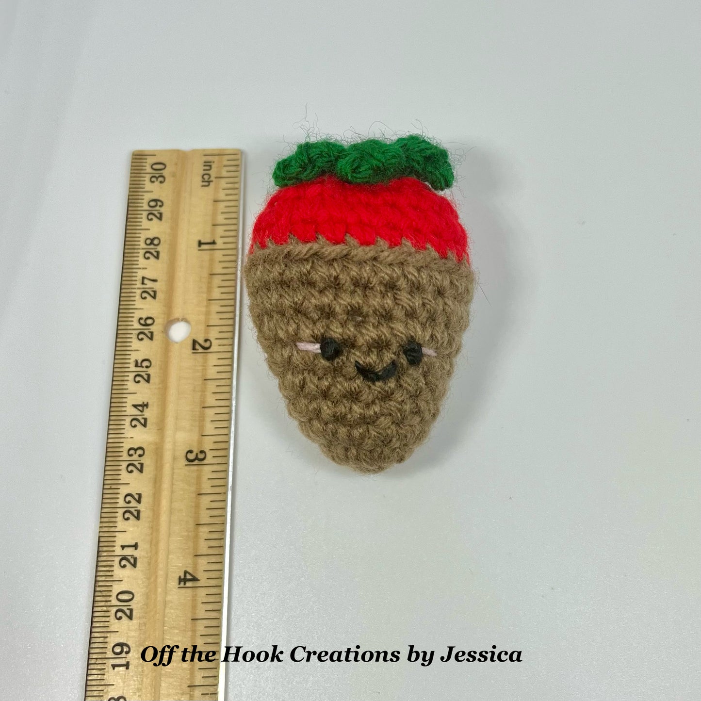 Off the Hook - Crochet Chocolate Covered Strawberry Cat Toy